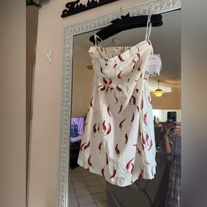 Jessica Simpson White and Red Patterned Dress